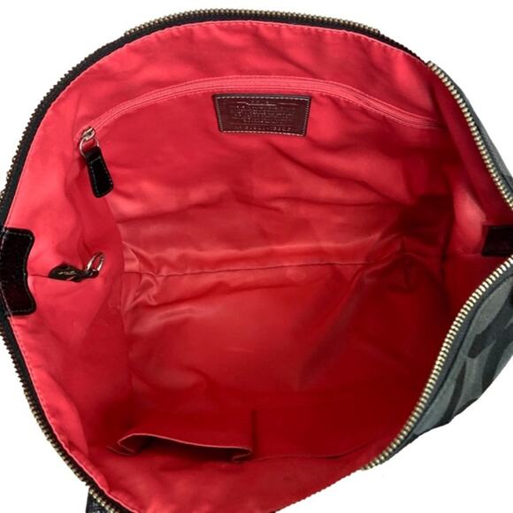 COACH Poppy Black Special Edition Signature Canvas Tote - Picture 5 of 9